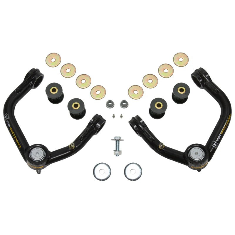 ICON semi-gloss black tubular steel upper control arms with Delta Joints for 1995-2004 Toyota Tacoma and 4Runner.