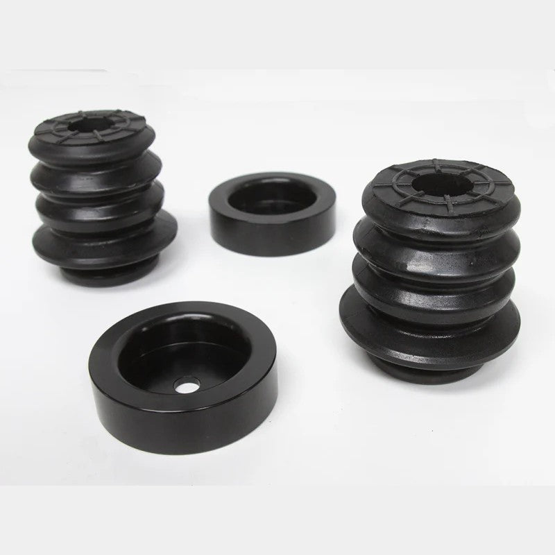 ICON 191205 micro-cellular poly foam bump stop kit with anodized mounting plates for 2019-2023 Ford Ranger.