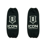 Black neoprene ICON 2.5 Series Long Shock Wraps with ICON Shield logo and Velcro closure.