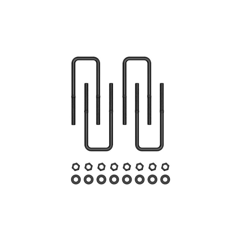 ICON square-bend 9.5-inch high-strength steel U-bolt with black E-coat finish, mounting nuts, and washers.