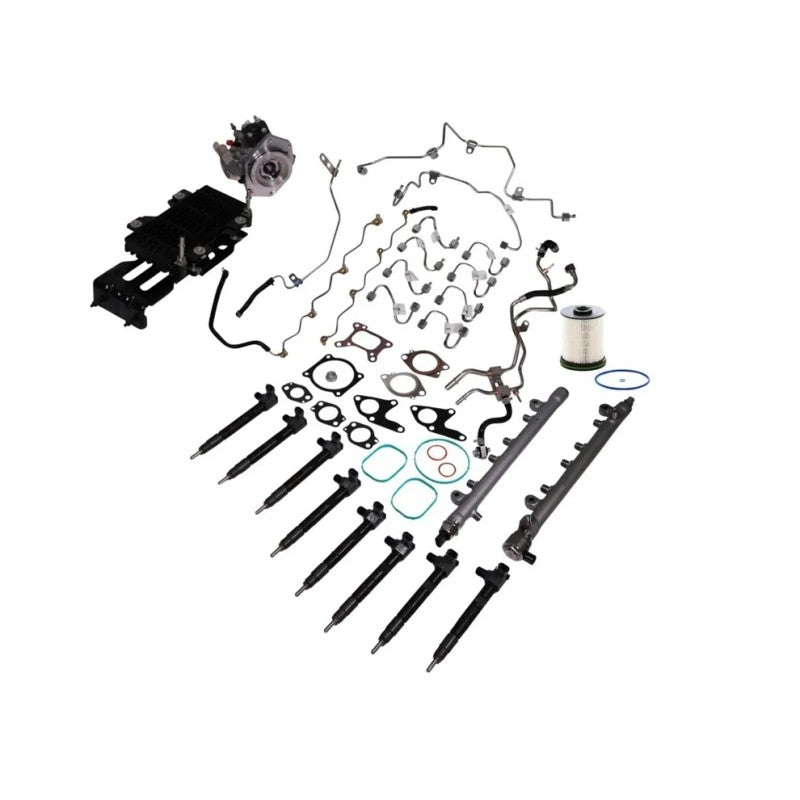 Industrial Injection L5P Fuel Contamination Kit featuring replacement fuel injectors and high-pressure fuel system components.