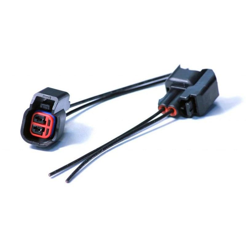 Injector Dynamics USCAR female fuel injector connector pigtail kit with pre-terminated wire leads.