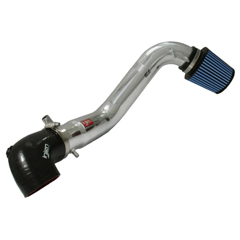 Polished Injen SP Series cold air intake for 2002-2006 Acura RSX with replacement washer fluid bottle.