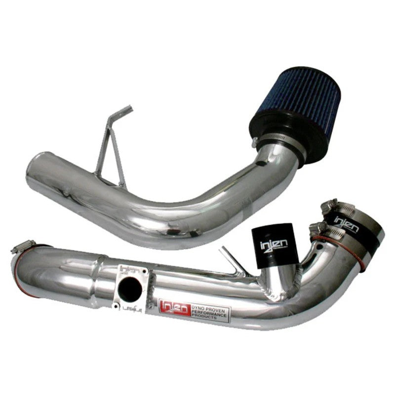 Polished Injen SP Series 6061-T6 aluminum cold air intake for 2006-2012 Mitsubishi Eclipse 2.4L manual transmission.