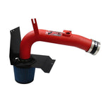 Injen SP Series wrinkle red aluminum intake tube with SuperNano-Web dry filter and heat shield for 2008-2013 Subaru WRX STI.