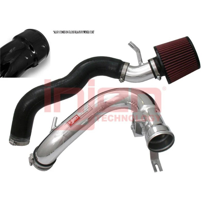 Polished 6061-T6 aluminum Injen SP Series cold air intake with SuperNano-Web dry air filter for Mitsubishi Lancer.
