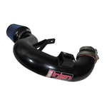 Black mandrel-bent aluminum Injen SP Series cold air intake system with a SuperNano-Web dry air filter.