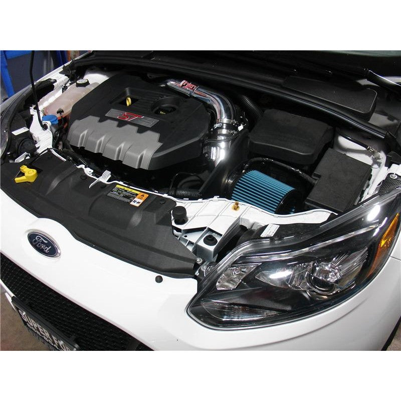 Injen SP Series black short ram intake with 6061-T6 aluminum tubing and heat shield for 2013-2014 Ford Focus ST 2.0L.