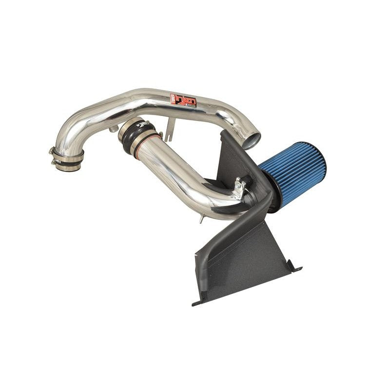 Polished Injen SP Series short ram intake system with 6061-T6 aluminum tubing, dry air filter, and black heat shield.