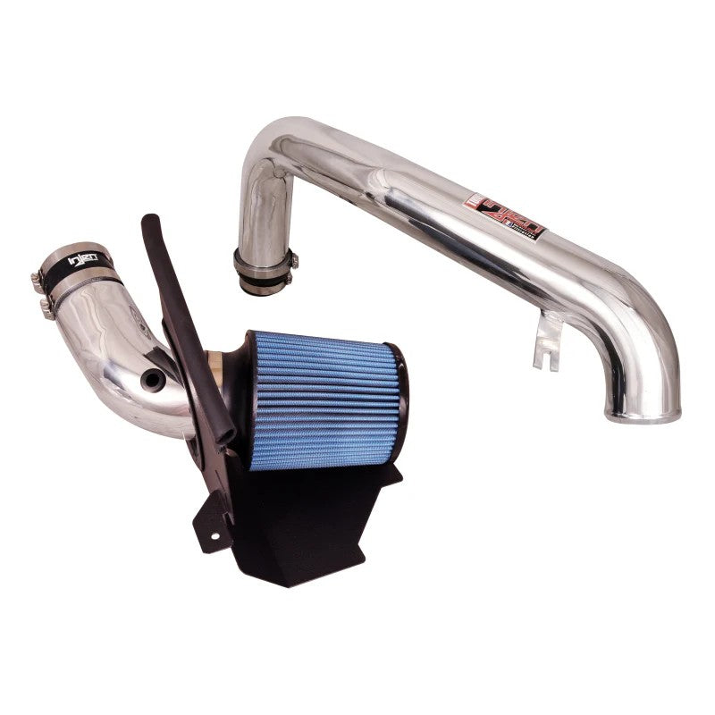 Polished Injen SP Series short ram intake with 6061-T6 aluminum tubing and heat shield for 2015-2018 Ford Focus ST