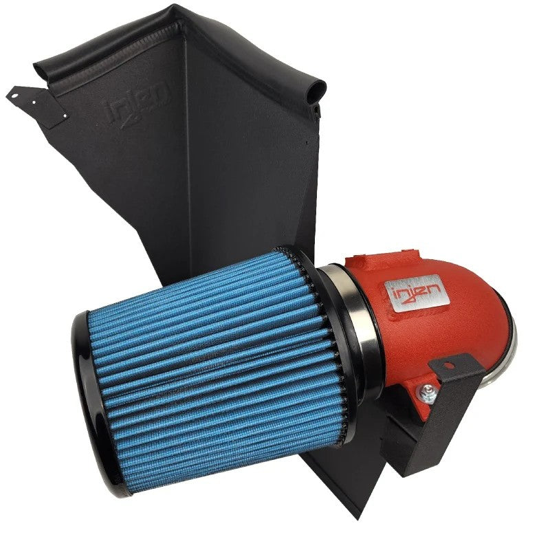 Injen SP Series Wrinkle Red short ram air intake with 4 inch aluminum tubing and dry air filter for 2020-2025 BMW