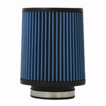 Injen SuperNano-Web conical dry air filter with a 3.5-inch flange and stainless steel band clamp.
