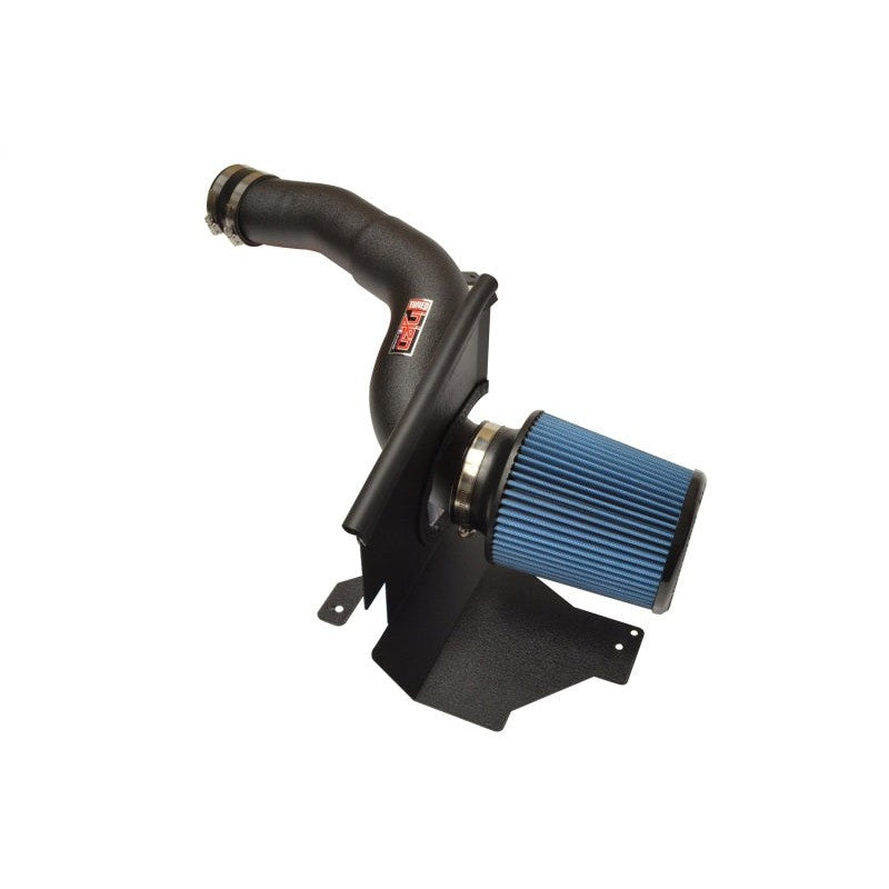 Injen SP Series wrinkle black aluminum cold air intake for 2016-2018 Ford Focus RS with dry filter and heat shield.