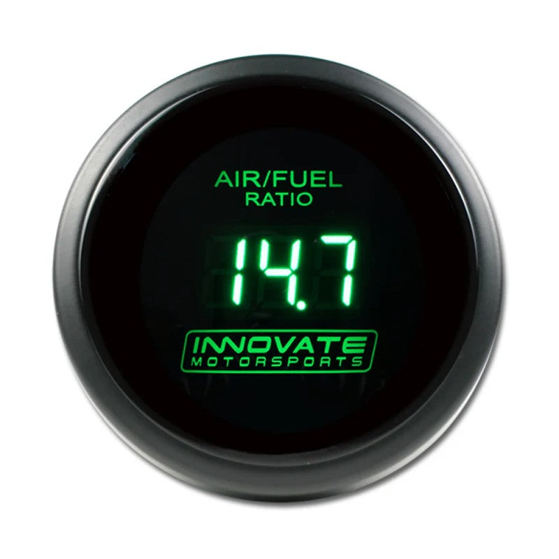 52mm Innovate DB-Green LED air fuel ratio gauge with LC-2 wideband controller and O2 sensor.