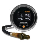 Innovate Motorsports ECF-1 advanced gauge kit featuring an OLED display, ethanol content sensor, and wideband O2 sensor.