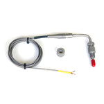 K-Type EGT thermocouple probe with 6ft wire, stainless steel weld-in bung, and yellow Type-K connector