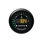 Innovate MTX Digital Dual Function Gauge showing water temperature and voltage with interchangeable bezels and faces.