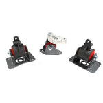 Black steel engine mount kit with 85A durometer bushings for 2004-2008 Acura TL J-Series engines.