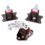 Black powder-coated steel engine mount kit with 75A polyurethane bushings for 2004-2008 Acura TSX K-Series.