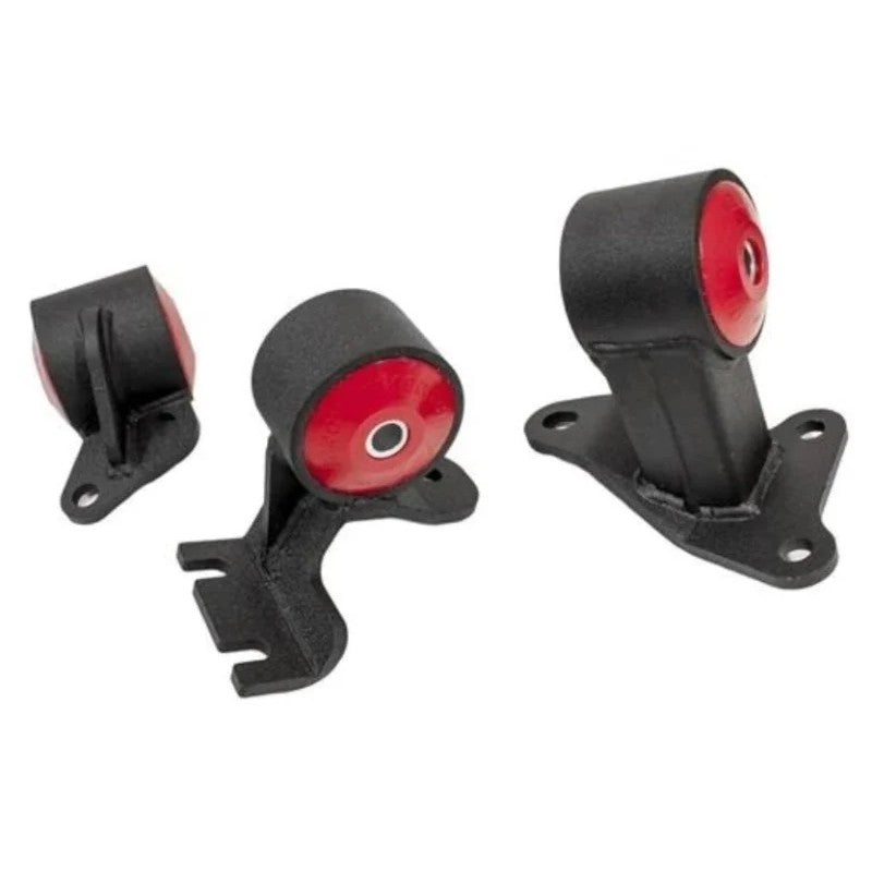Innovative Mounts black steel engine mount kit with 60A bushings for 1988-1991 Honda Civic B-Series RHD cable swap.