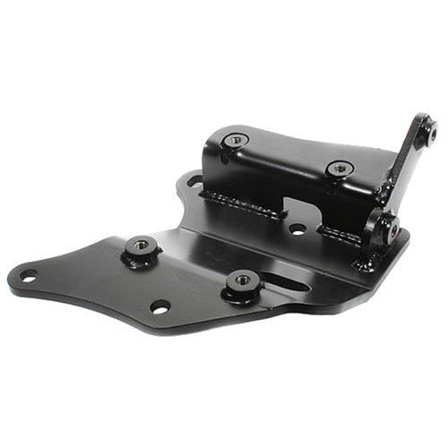 Black powder-coated steel B-Series AC conversion bracket for 1988-1991 Honda Civic and CRX with Sanden compressor.