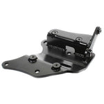 Black powder-coated steel B-Series AC conversion bracket for 1988-1991 Honda Civic and CRX with Sanden compressor.
