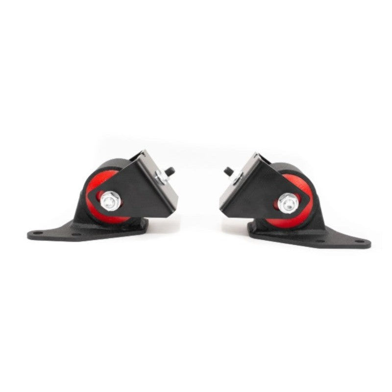 Pair of Innovative Mounts black steel engine mounts with 75A polyurethane bushings for 1990-1993 Mazda Miata 1.6L