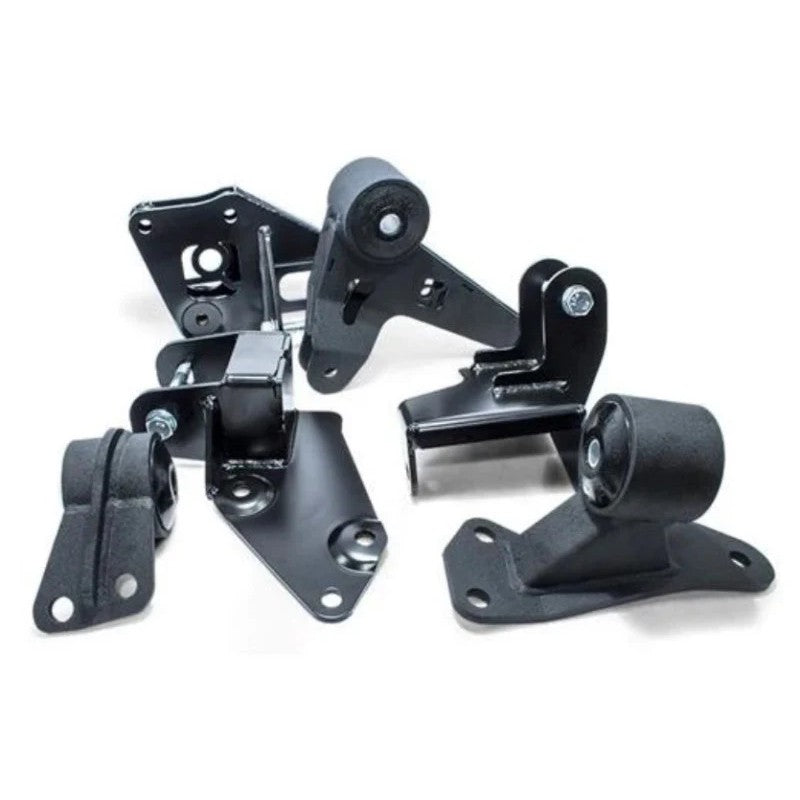 Silver billet aluminum K-Series swap engine mounts with 75A bushings for 1996-2000 Honda Civic.