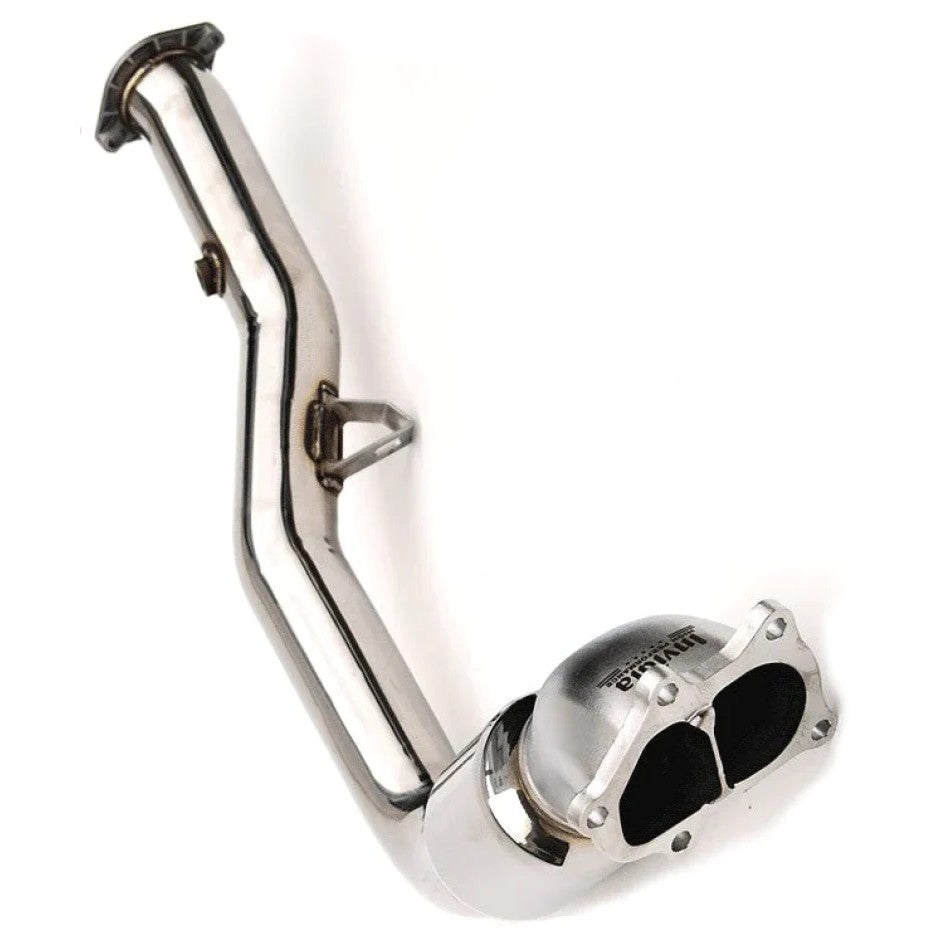 Invidia T304 stainless steel high-flow catted downpipe with extra O2 bung for 2002-2007 Subaru WRX and STI