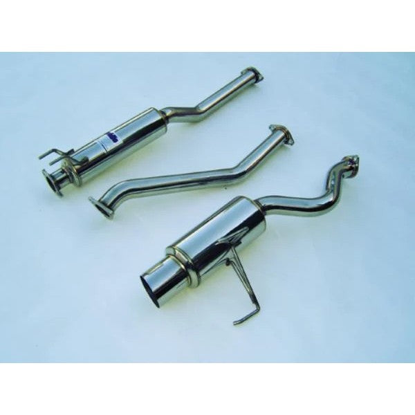 Invidia cat-back exhaust system with a 101mm polished tip for the 2002-2005 Honda Civic Si 3-door hatchback.