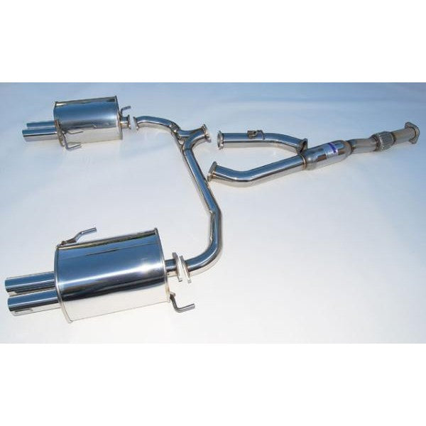 Polished Invidia stainless steel cat-back exhaust system with quad tips for 2005-2006 Subaru Legacy GT.