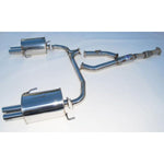 Polished Invidia stainless steel cat-back exhaust system with quad tips for 2005-2006 Subaru Legacy GT.