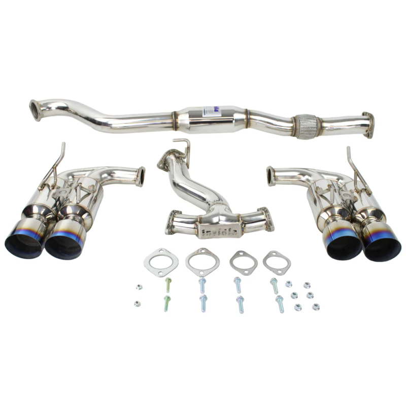 Invidia Gemini cat-back exhaust system with single layer titanium tips for 2008-2014 Subaru WRX Hatchback.