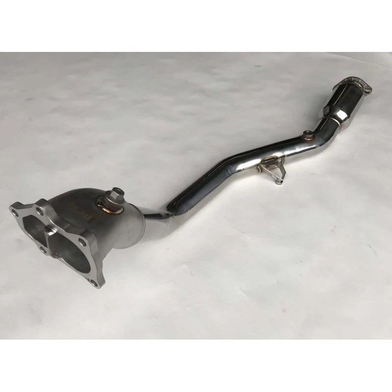 Invidia performance downpipe featuring an integrated high flow catalytic converter for 2008-2019 Subaru WRX and STI.