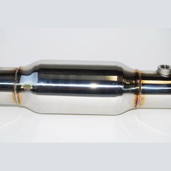 Invidia one-piece stainless steel downpipe with integrated high-flow catalytic converter for 2008-2015 Mitsubishi Evo X
