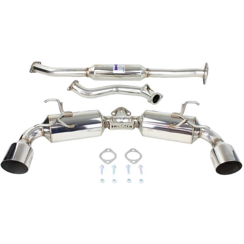 Invidia N2 Cat-Back Exhaust system featuring 60mm piping and single layer stainless steel tips for Subaru BRZ and Toyota 86.