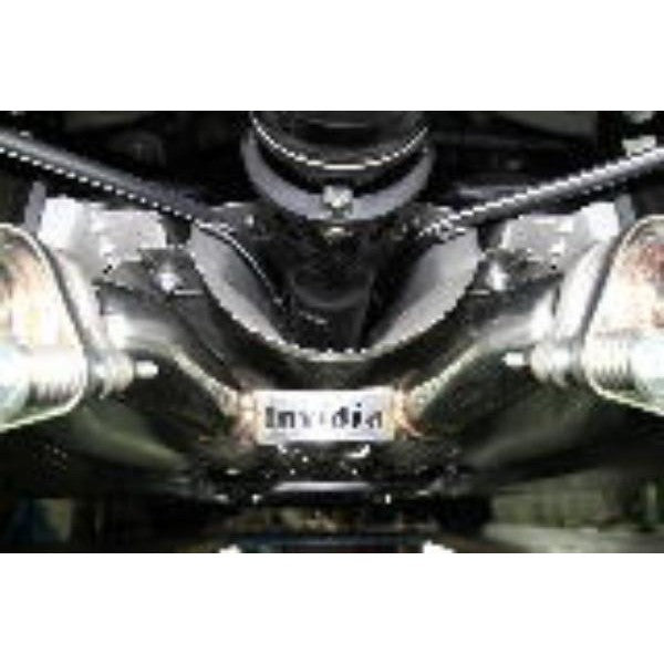 Invidia Q300 axle-back exhaust system featuring dual rolled stainless steel tips for Lexus IS250 and IS350.