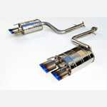 Invidia stainless steel axle-back exhaust for Lexus RC featuring quad titanium burnt rolled tips.