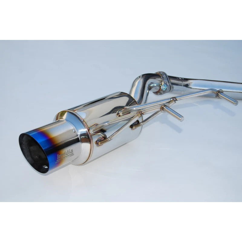 Invidia GT Series cat-back exhaust system with stainless steel piping and a burnt titanium tip for Mazda MX-5.