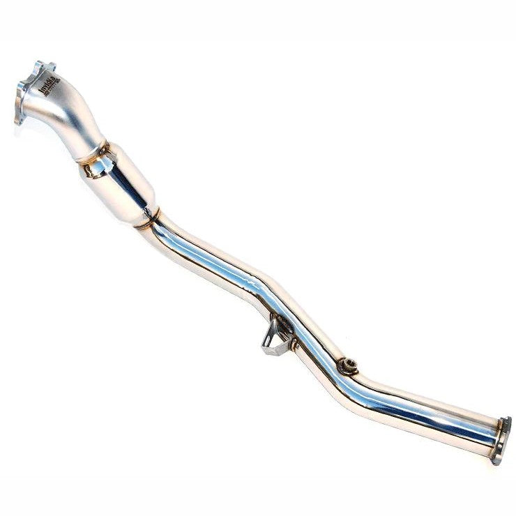 Invidia stainless steel downpipe with integrated high-flow catalytic converter for manual 2015-2016 Subaru WRX.
