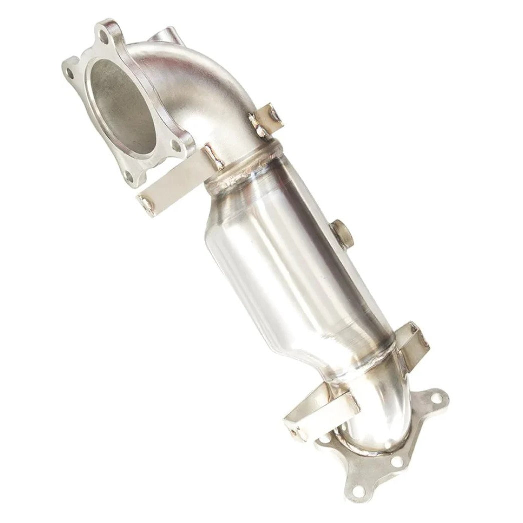 Invidia 76mm stainless steel downpipe with high-flow catalytic converter for 2017-2021 Honda Civic Type R FK8.