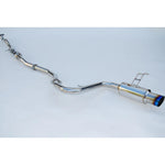 Invidia N1 exhaust system for Honda Civic Coupe featuring a single-layer burnt titanium tip and stainless steel piping.