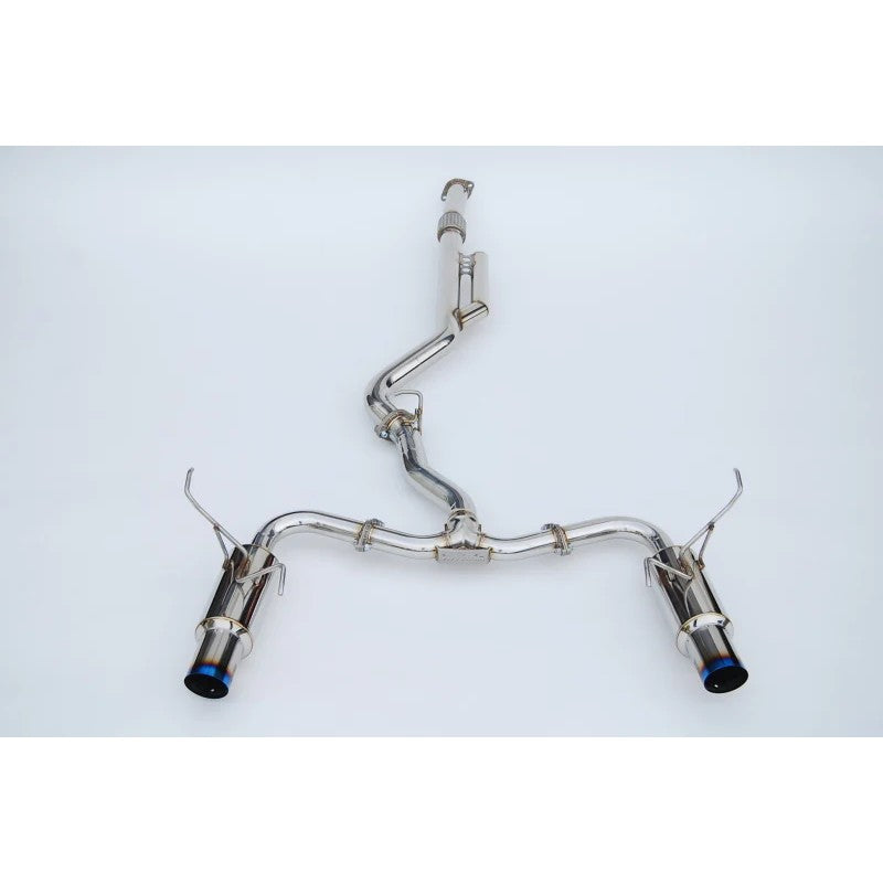Invidia N1 stainless steel twin outlet cat-back exhaust system with single layer tips for 2022+ Subaru WRX.