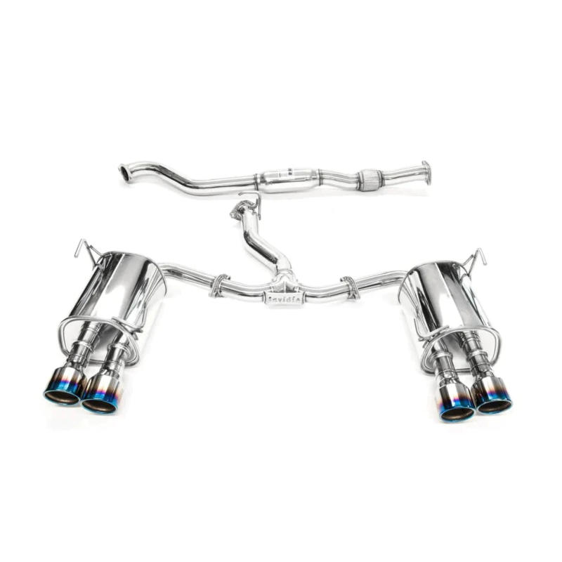 Invidia Q300 cat-back exhaust system with quad rolled titanium tips for 2022-2024 Subaru WRX