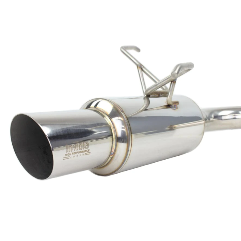 Invidia N1 single-exit cat-back exhaust system with polished stainless steel tip for 2022+ Subaru WRX