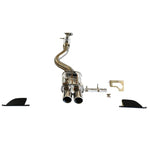 Invidia Q300 cat-back exhaust system featuring mandrel-bent stainless steel piping and rolled polished tips.