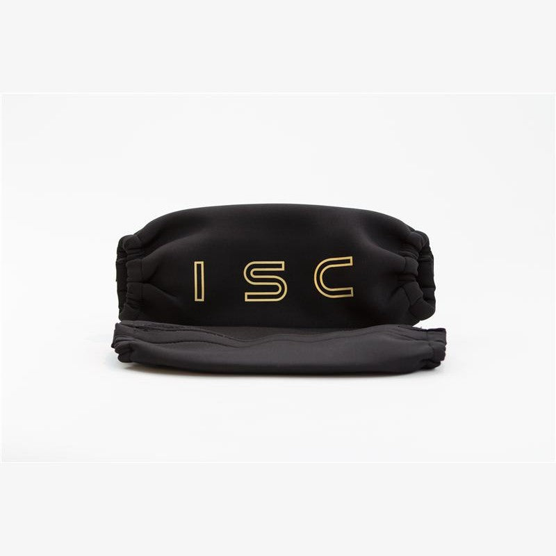 A pair of ISC Suspension 300mm black coilover protective covers featuring a wrap-around design.