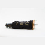 Pair of black ISC Suspension 370mm coilover covers featuring hook-and-loop fastening for easy installation.