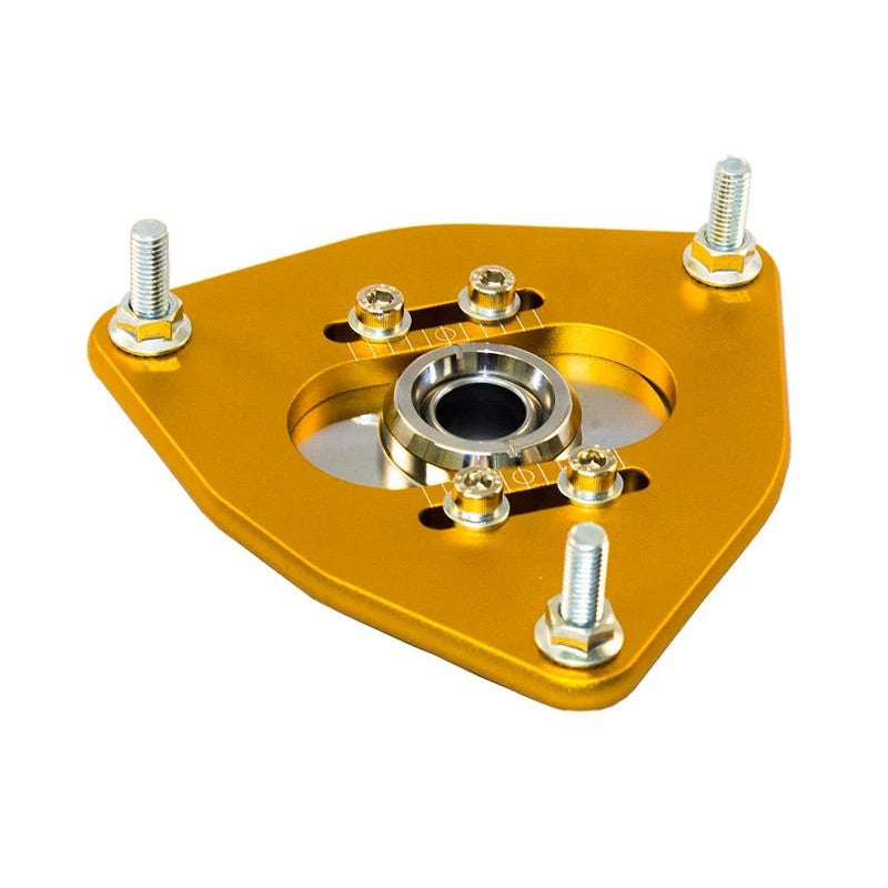 ISC Suspension rear camber plates with CNC machined adjustment slots for 1993-2001 Subaru Impreza.