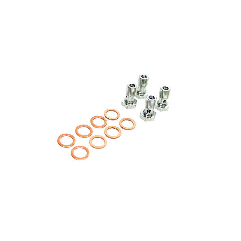 ISR Performance stainless steel braided brake lines and hardware for Nissan 350Z with Brembo calipers